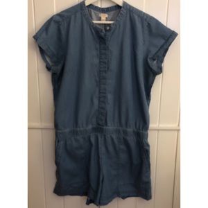 J. Crew Chambray denim shorts romper size 12